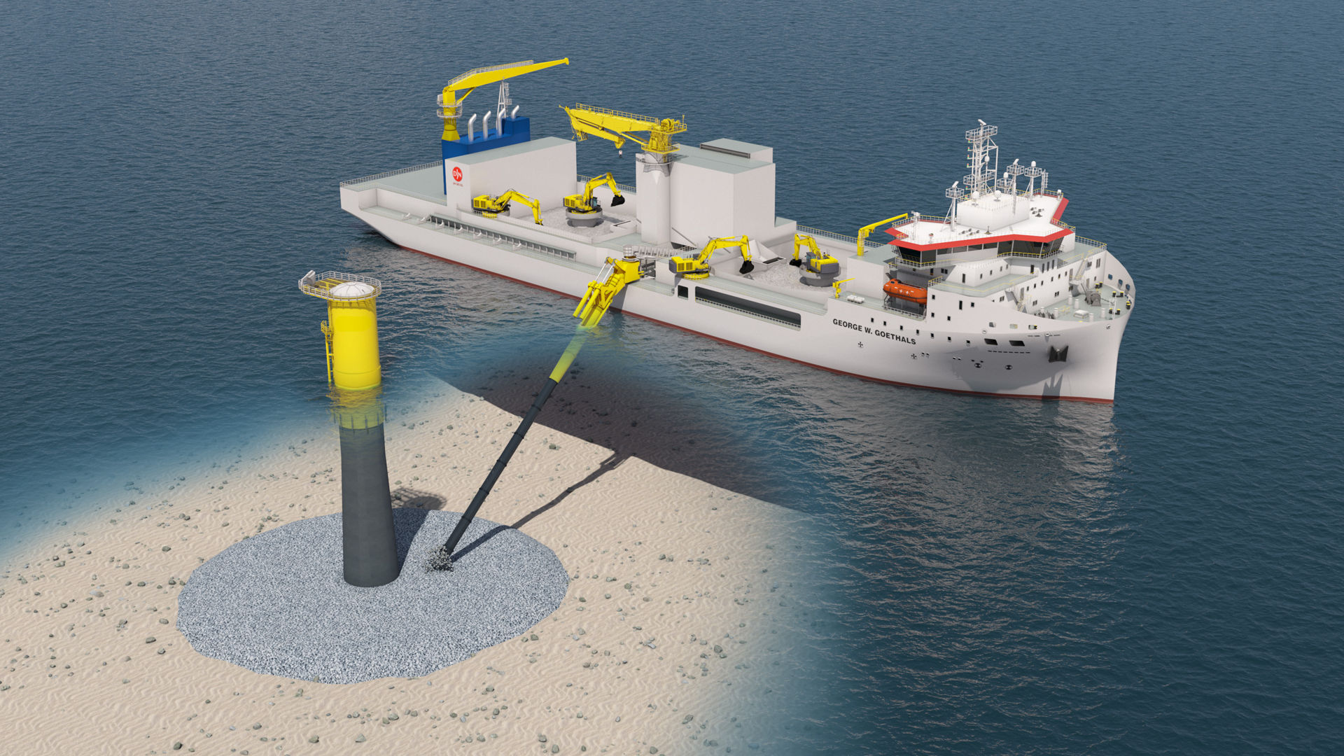 Ultra-large Hitachi excavators set sail for major offshore project